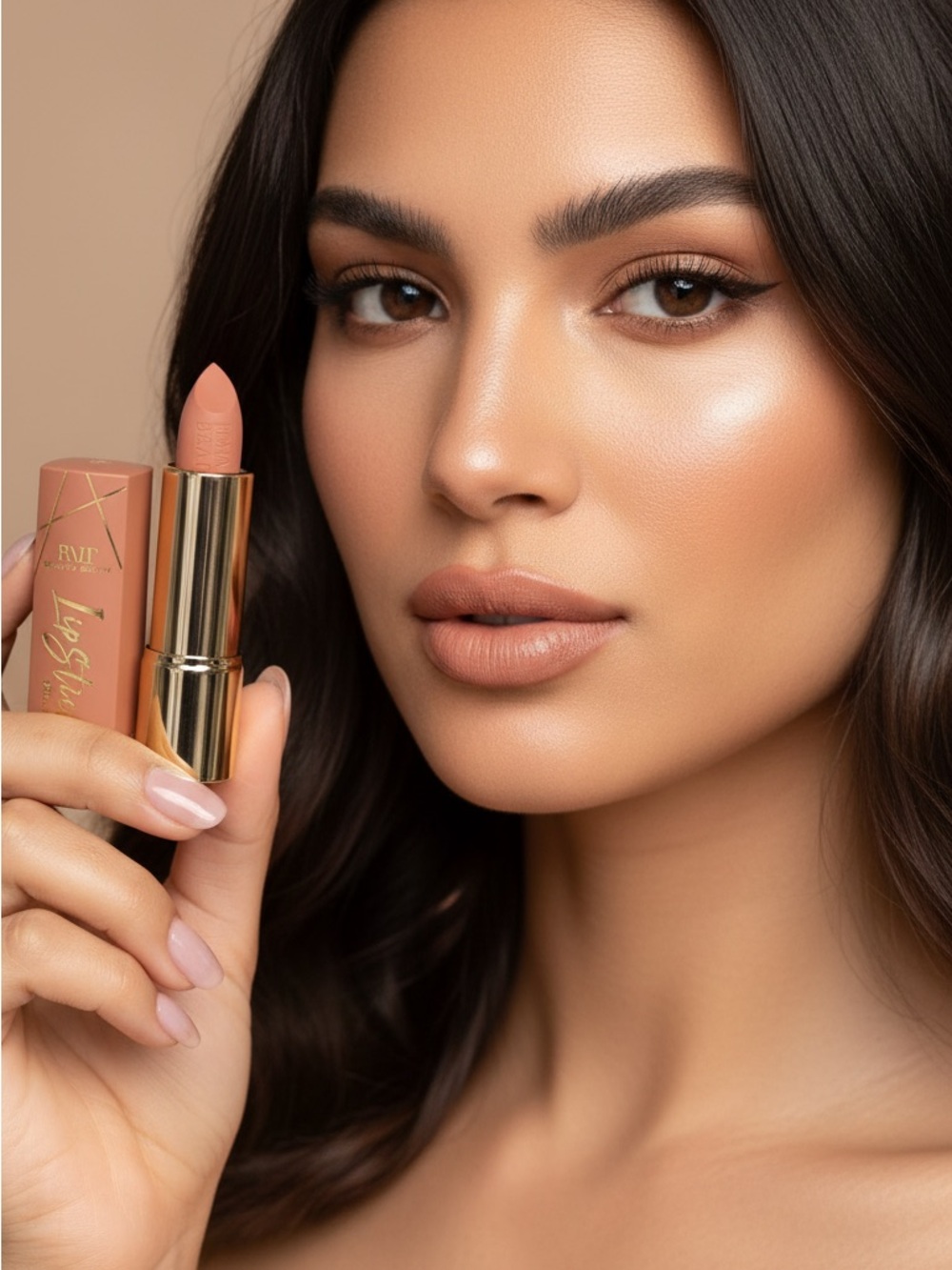 NEW Click Bullet Nude Matte Lipstick by Romantic Beauty #13